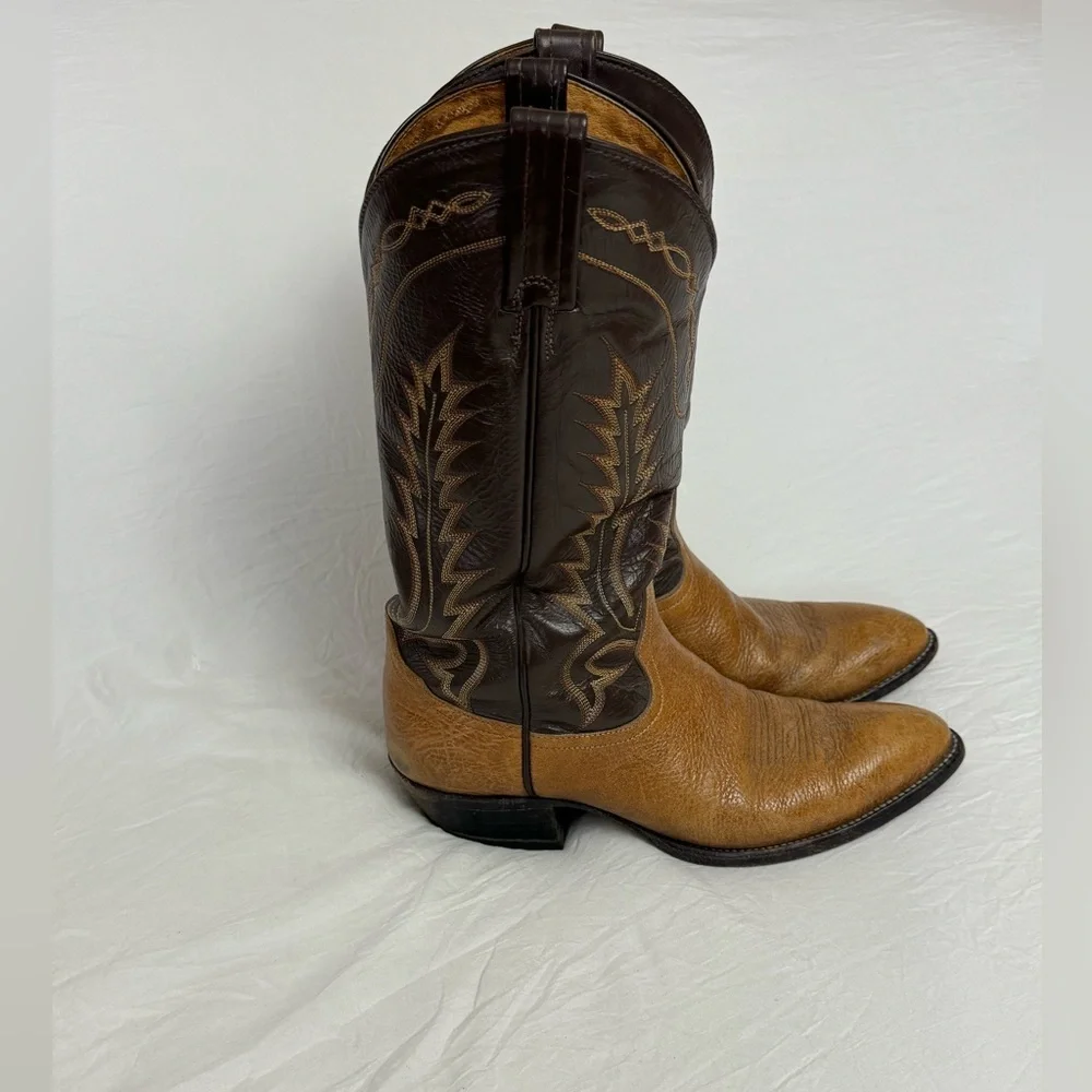 Tony Lama Black Label 6530 Western Cowboy Boots Brown Leather Men's Size 10B